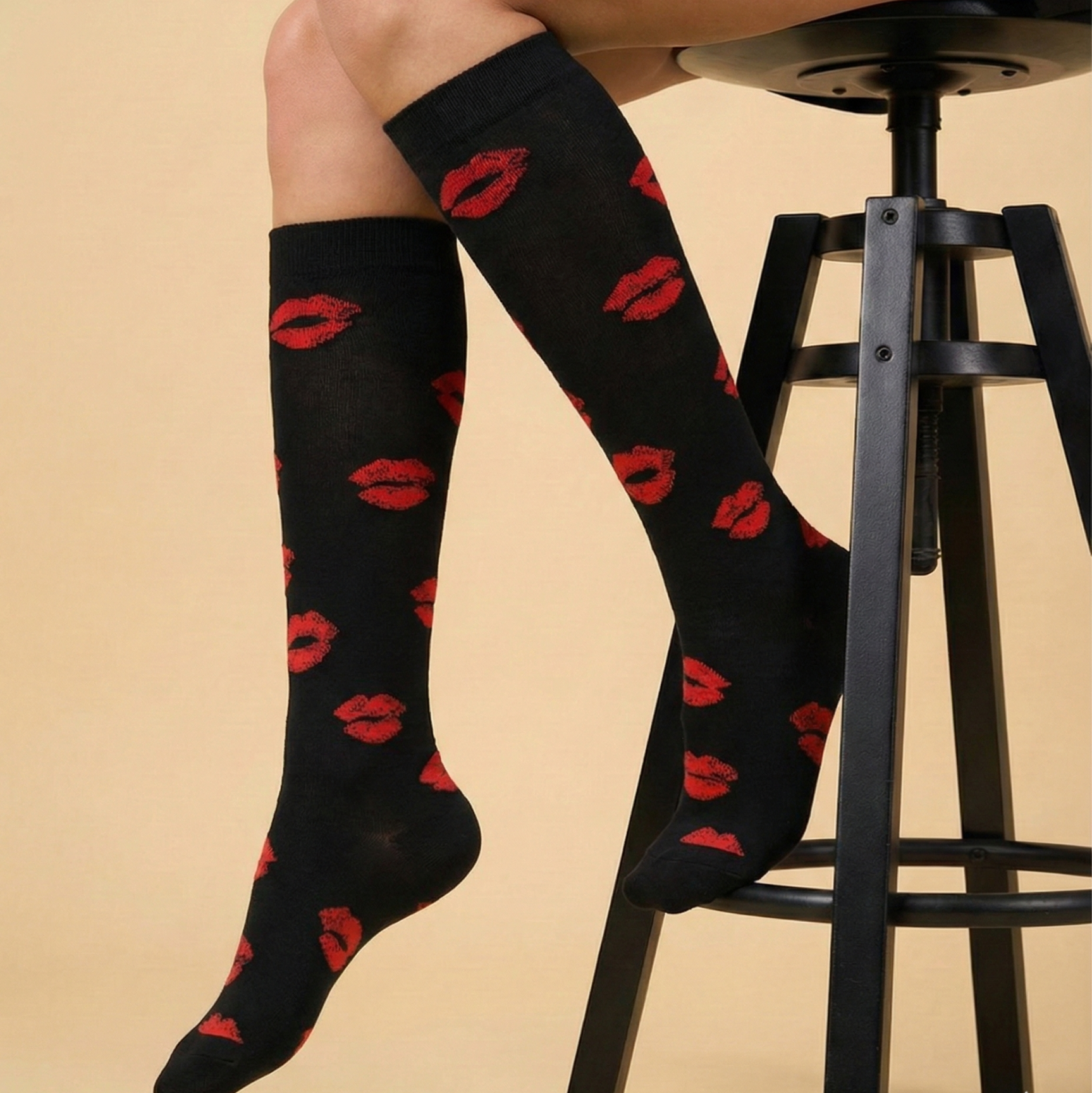 red lip stockings
