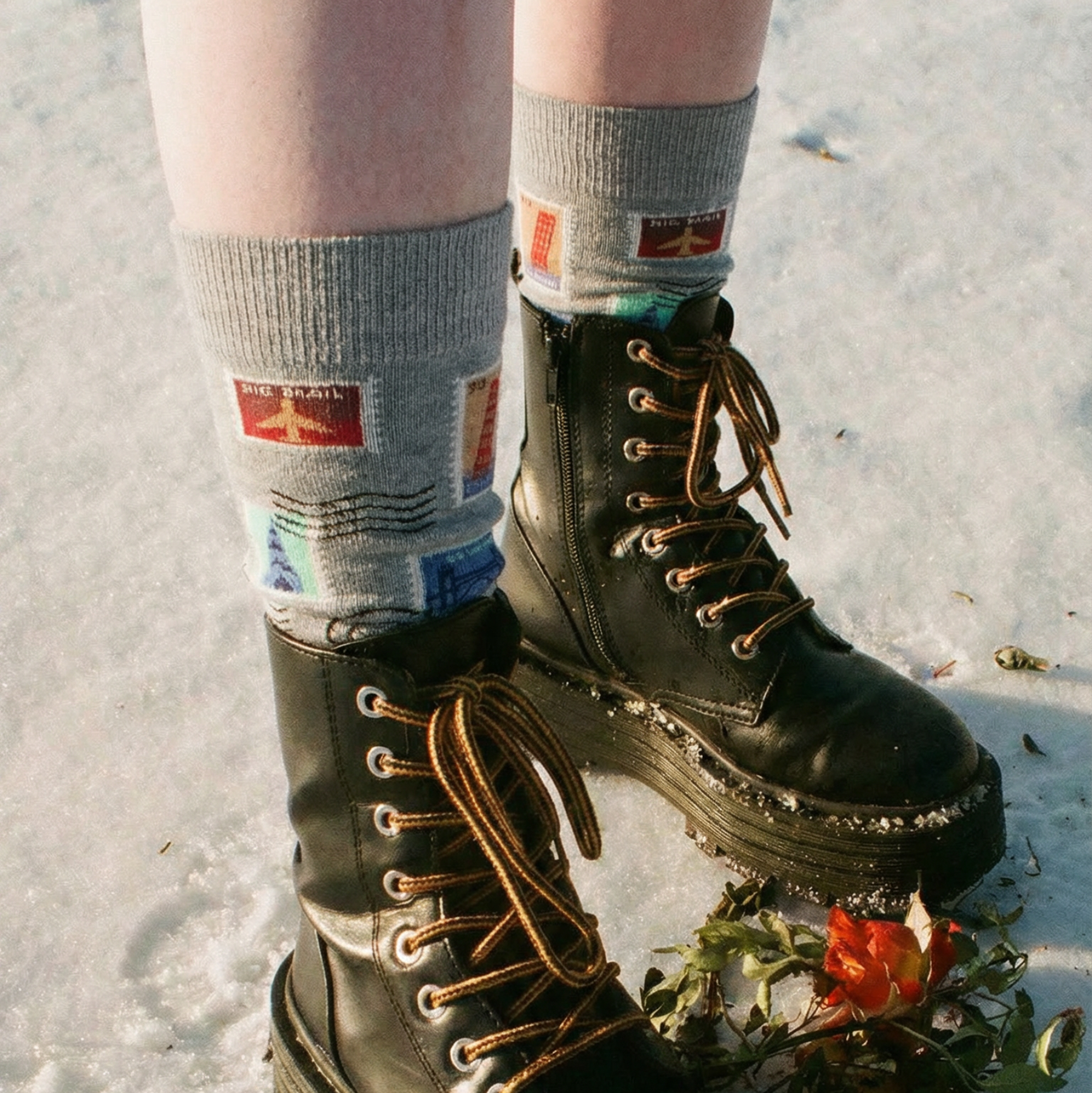 جوارب فاخرة مثالية للارتداء اليومي جوارب الطوابع جوارب الطوابع