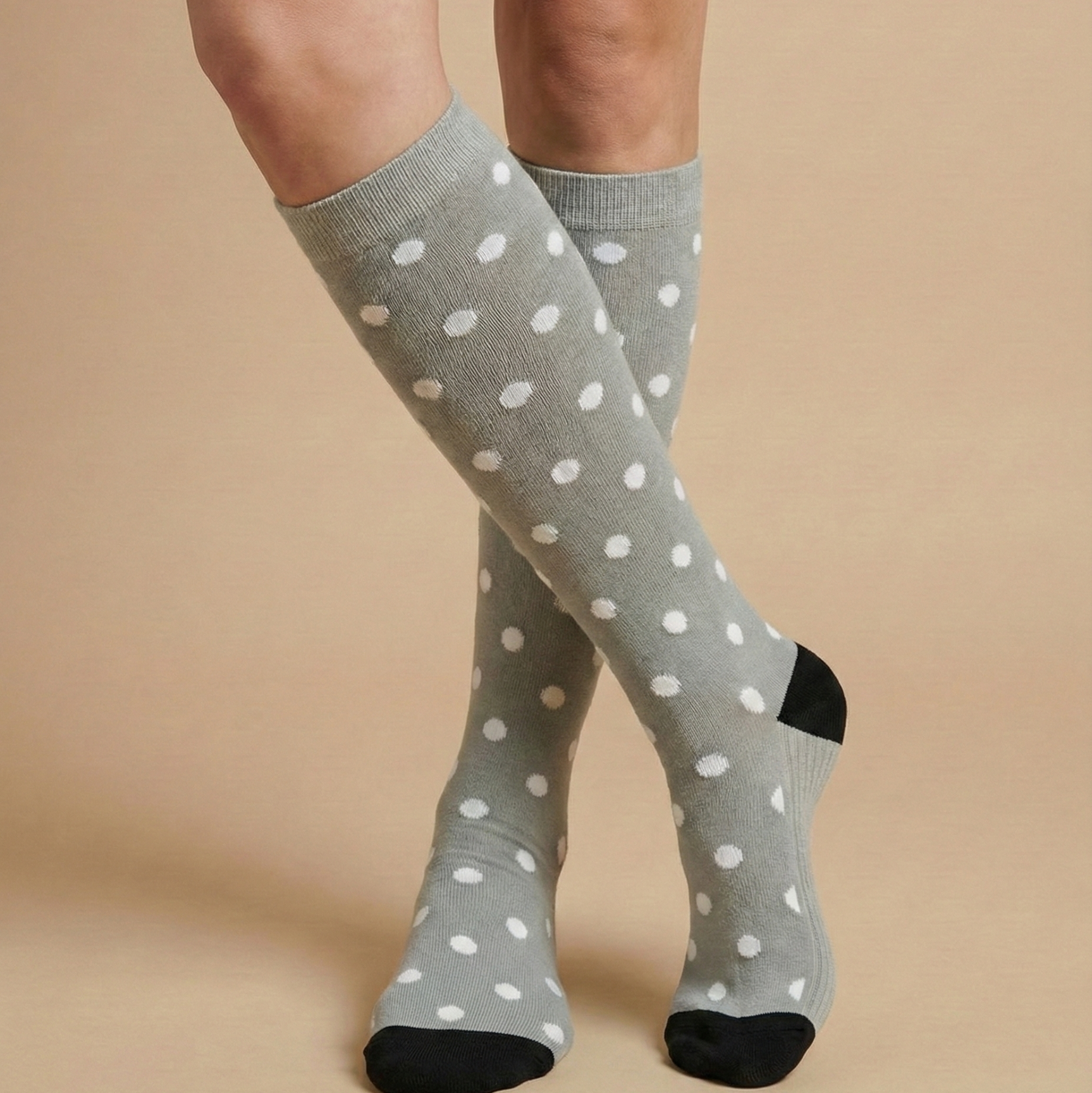white polka dot socks