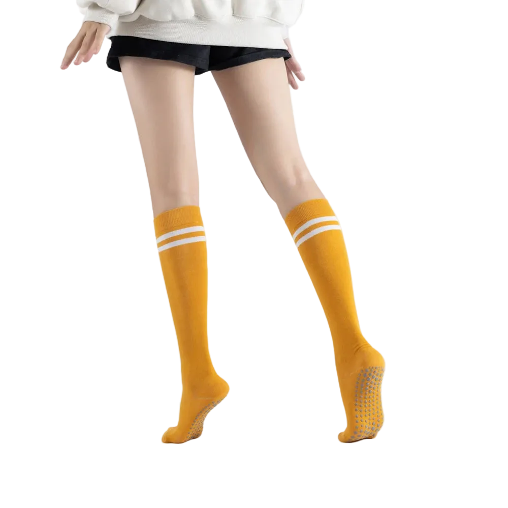 Yellow long yoga socks