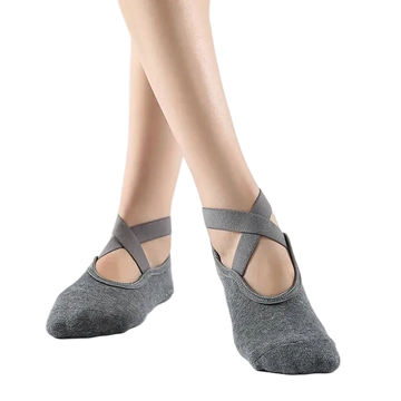 جوارب يوغا مفتوحة رمادي