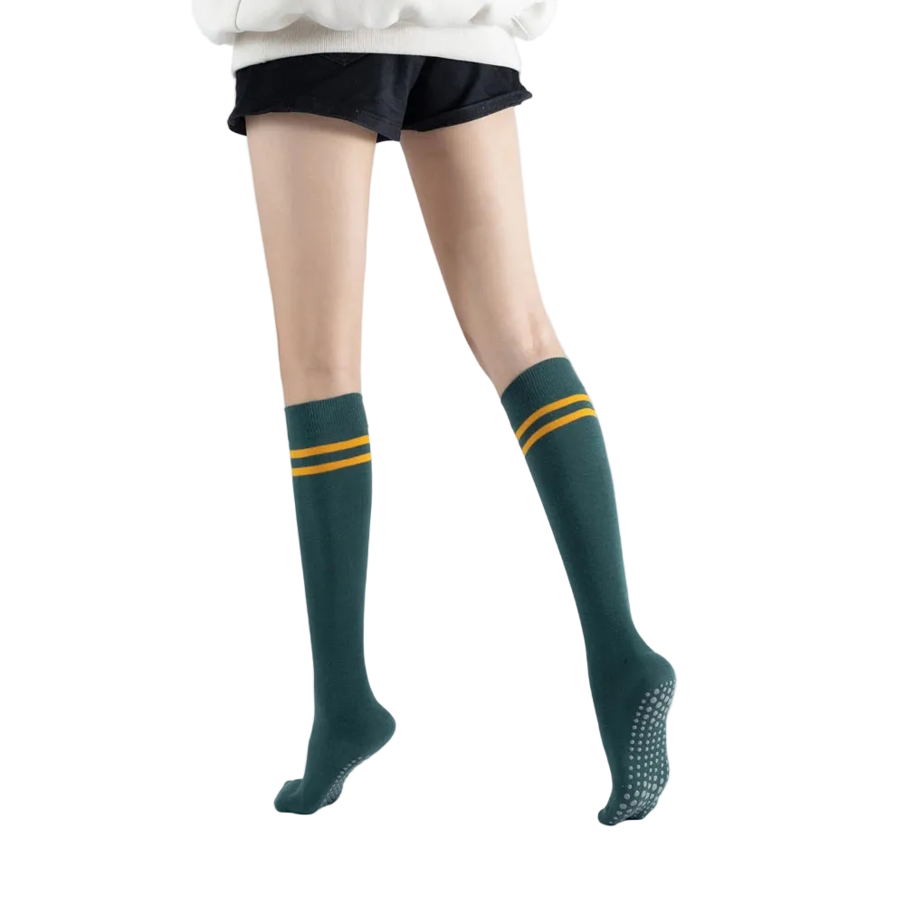 Dark green long yoga socks