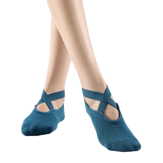 جوارب يوغا مفتوحة أزرق