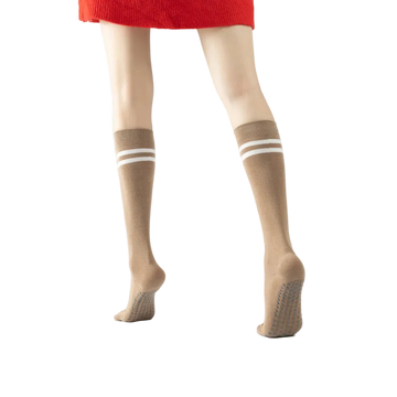 Khaki long yoga socks